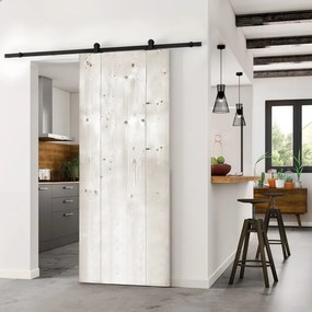 Porta scorrevole reversibile Barn bianco in alluminio bianco, L 86 x H 215 cm, con binario Retro