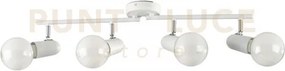 Spot punto bianco 4 luci attacco e27 68x10x14cm in metallo