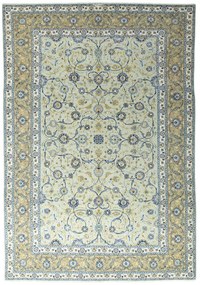 Kashan Tappeto 330x230 Verde (Iran) Annodato A Mano