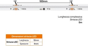 Striscia LED Digitale COB RGB 24V 10W/m RUNNING Professionale IP65 - 5 metri