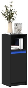 Credenza con led nera 38x34x100 cm in legno multistrato