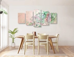 Quadri 5 pezzi – Rami astratti