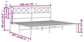 Giroletto con Testiera Metallo Bianco 193x203 cm