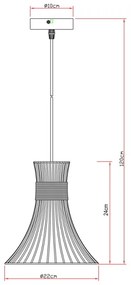 Globo 54814H - Lampadario a sospensione con filo PURRA 1xE27/60W/230V