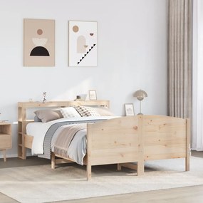 Letto Senza Materasso 140x190 Cm İn Legno Massello Di Pino /