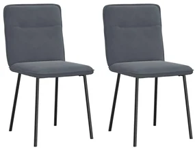 Sedie Da Pranzo 2 Pz Grigio Scuro İn Velluto /
