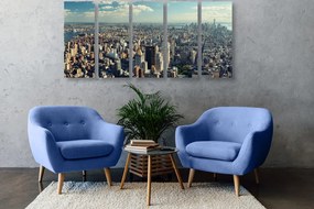 Quadri 5 pezzi – Vista sul centro affascinante di New York