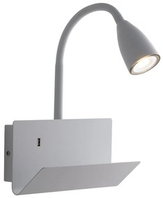 Lampadario Applique Gulp Eclettico USB Colore Bianco 8W  Mis 23 x 49 x 27 cm