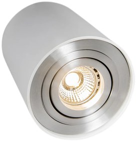 Faretto moderno in acciaio bianco orientabile e inclinabile - Rondoo Up