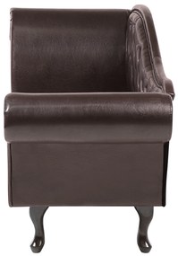 Chaise longue vintage sinistra in pelle sintetica marrone LATTES Beliani