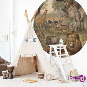 WallArt Carta da Parati Circolare Animals of Africa 142,5 cm