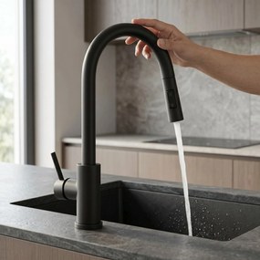 Rubinetto da cucina Rea Fresh Touch Black Matt