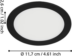 Plafoniera LED/da incasso nera FUEVA 5 – EGLO