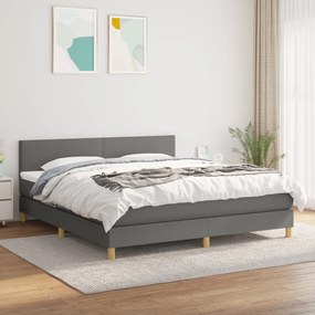 Giroletto A Molle Con Materasso Grigio Scuro 160x200 Cm Tessuto /