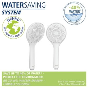 Set doccia bianco in acciaio inox 70 cm Watersaving - Wenko
