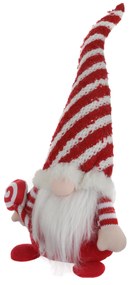 Gnomo Natale fermaporta 45 cm righe rosso bianco