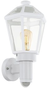 Eglo 79288 - Lampada da parete per esterno con sensore MONSELICE 1xE27/28W/230V IP44 bianca