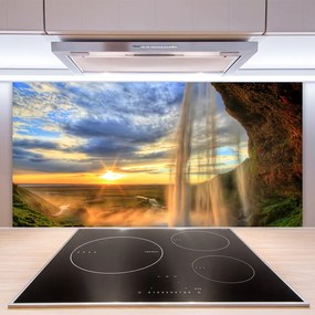 Pannello paraschizzi cucina Paesaggio della cascata 100x50 cm
