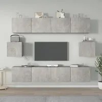 Set di Mobili Porta TV 6 pz Grigio Cemento in Legno Multistrato cod mxl 69280