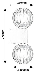 Rabalux 75022 - Applique COLZAR 2xG9/3,5W/230V IP44 nero