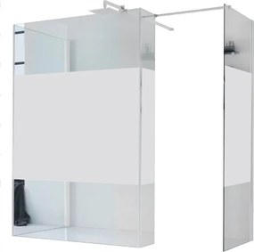 Box doccia walk-in Wens, vetro serigrafato 6 mm, H 200 cm, profilo bianco