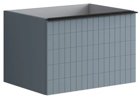 Mobile da bagno sotto lavabo Pixel grid frontale indaco e maniglia alluminio nero laccato opaco L 60 x H 40 x P 45.5 cm 1 cassetto, lavabo non incluso