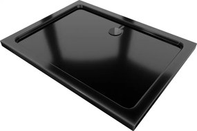 Mexen Flat piatto doccia rettangolare slim 120 x 80 cm, nero, sifone nero - 40708012B
