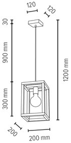 Spot-Light 61540174 - Lampada a sospensione su cavo KAGO 1xE27/60W/230V rovere opaco