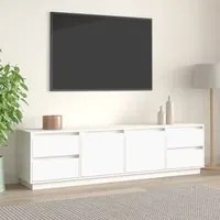 Mobile Porta TV Bianco 176x37x47,5 cm in Legno Massello di Pino cod mxl 16475