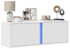 Mobile Tv A Parete Con Luci Led Bianco 100x31x35 Cm /