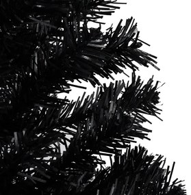 Albero di Natale Preilluminato con Palline Nero 240 cm PVC