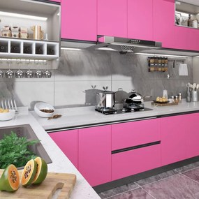 Pellicola Autoadesiva Per Mobili Rosa Lucido 500x90 Cm İn Pvc /