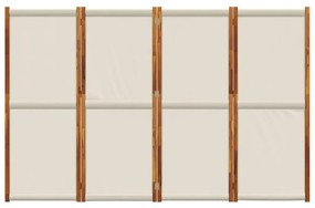 Divisorio a 4 pannelli grigio chiaro 280x180 cm