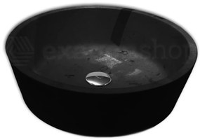 Antonio Lupi Design Pila11 Lavabo tondo 50x15 Cm  soprapiano in pietra Nero Marquinia