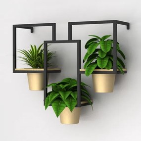 Vaso da fiori da parete 46x53 cm oro