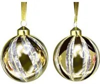 Pallina Natale oro spicchi 8 cm in vetro