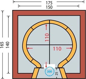 Forno a legna prefabbricato 110 x 110 cm con cappetta mod. T10PS Capri Di Fiore Forni
