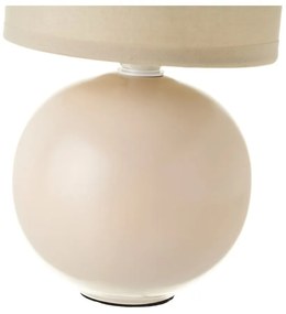 Lampada da tavolo in ceramica beige con paralume in tessuto (altezza 24,5 cm) - Casa Selección