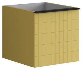 Struttura semi colonna da bagno Pixel2 cassetti laccato opaco giallo sole L 40 x H 40 x P 45.5 cm