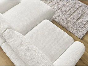 Divano angolare bianco (con penisola a destra/con chaise lounge) con rivestimento in ciniglia Leonore – Bobochic Paris