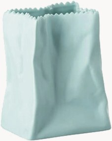 Mini vaso in porcellana Bag Mint, alt. 9 cm