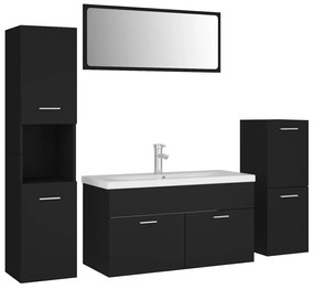 Set mobili da bagno nero in truciolato