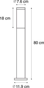 Lampione da esterno marrone ruggine con opalino 80 cm IP44 - Rox