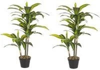 Pianta Artificiale Dracaena 88 h in Plastica con Vaso Verde