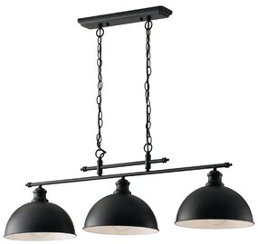 Lampadario Industriale Charleston nero 3x E27 LUCE AMBIENTE DESIGN