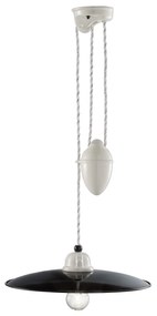 1-light suspension lamp C1617 - B&amp;amp;W collection - Ferroluce Retrò