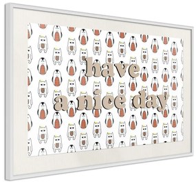 Poster  Animals Wish a Nice Day  Cornice Quadri Cornice nera, Larghezza x Altezza Home decor 60x40