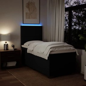 Giroletto a molle con materasso nero 90x190 cm in tessuto