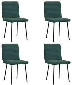 Sedie Da Pranzo 4 Pz Verde Scuro İn Velluto /