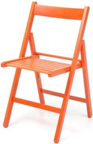 Sedia pieghevole in legno colorata ARANCIO 1 pezzo